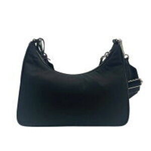 Prada Saffiano Shoulder Bag Leather CA Edition Chain Nylon Black Re